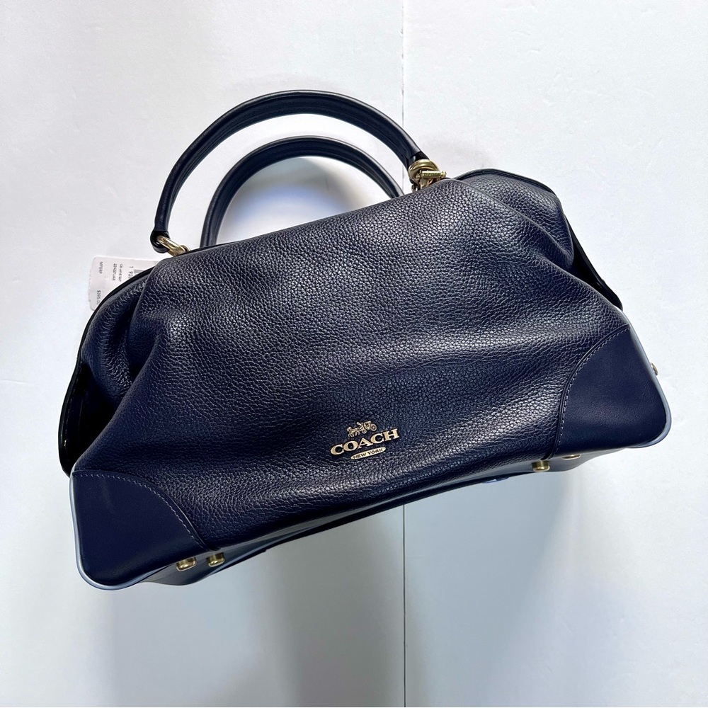 NWT Coach Lane Hues of Blues Colorblock Satchel MSRP$395 SOLD OUT ONLINE - Picture 1 of 16
